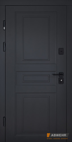 [Складська програма] Вхідні двері з терморозривом модель Scandi (колір RAL 7021 + біла) комплектація COTTAGE